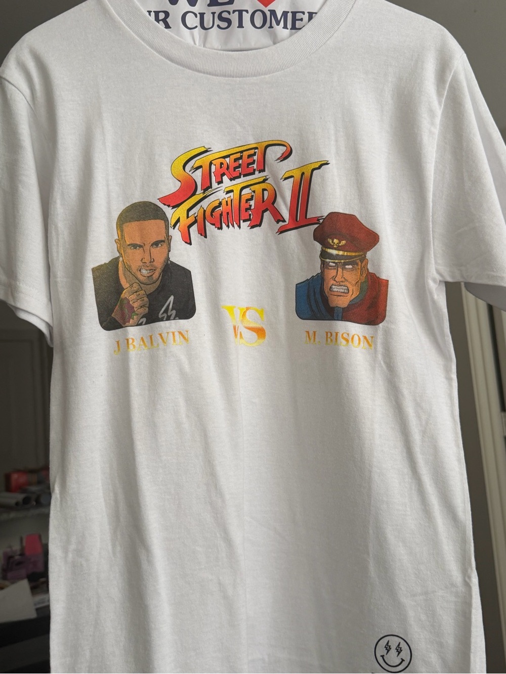 BAIT Street Fighter II Graphic White T-Shirt - J Balvin vs M. Bison
